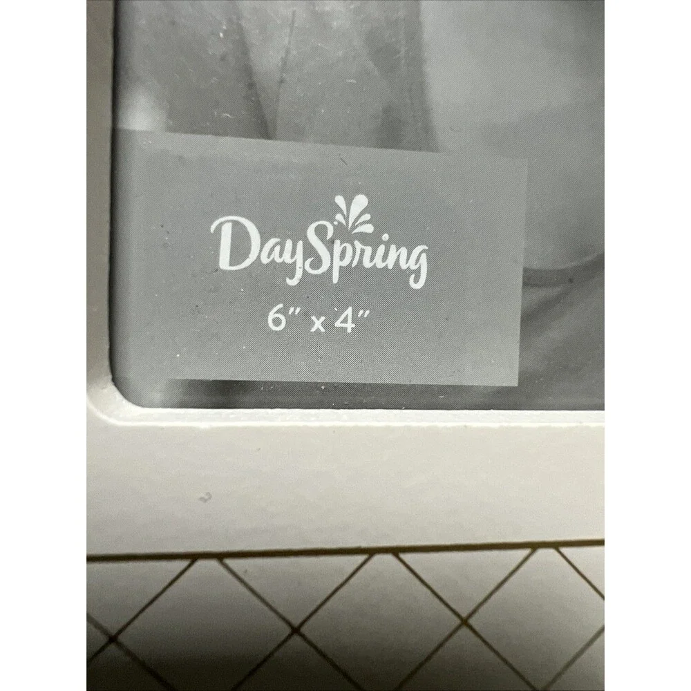 Daysprings Blessings Wooden Inspirational Photo Frame White Gold Home Decor Gift